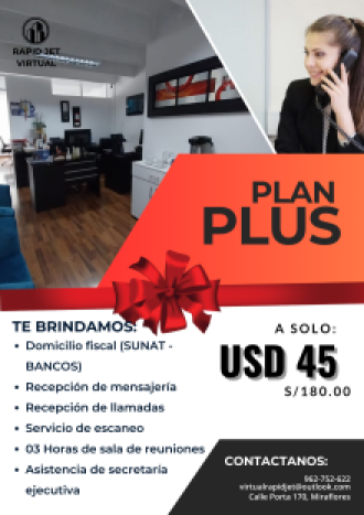 ALQUILER DE OFICINAS VITUALES EN MIRAFLORES